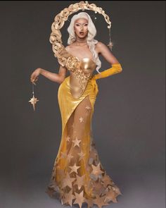 Space Themed Dress, Drag Outfit Ideas, Space Couture, Drag Couture, Drag Outfits, Cosmic Queen, Christmas Fashion Photography, Star Costume