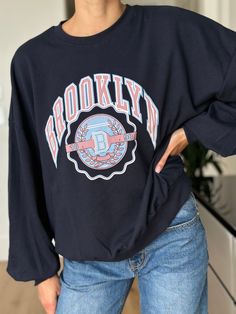 Brooklyn sweater cotton long sleeve shirt blue color. Oversized baggy style.  100% cotton  ONE SIZE Shoulder 26cm/10.23in Bust 128cm/50.39in Length 69cm/27.16 in Brooklyn Sweater, Baggy Style, Cotton Long Sleeve Shirt, Cotton Sweater, Long Sleeve Shirt, Favorite Outfit, Sleeve Shirt, Brooklyn, Long Sleeve Shirts