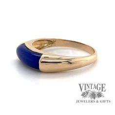 Lapis 14ky gold saddle ring — Vintage Jewelers & Gifts, LLC. Formal 14k Gold Sapphire Ring With Oval Cabochon, Formal 14k Gold Oval Cabochon Dome Ring, Classic 14k Gold Sapphire Oval Cabochon Ring, 14k Yellow Gold Dome Ring With Oval Cabochon, Gold Cabochon Sapphire Ring In 14k Gold, 14k Gold Blue Oval Cabochon Rings, Blue 14k Gold Oval Cabochon Rings, Blue Opal Ring In 14k Gold For Formal Occasions, 14k Gold Dome Ring With Oval Cabochon