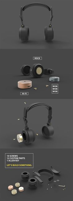 an image of headphones with different parts