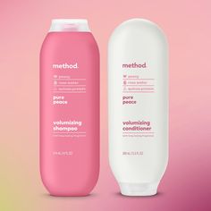 Method Daily Pure Peace Volumizing Shampoo (14 Oz) + Conditioner (13.5 Oz) With Rose, Peony, And Pink Sea Salt, Paraben And Sulfate Free Method Pure Peace Shampoo + Conditioner Bundle Nwt Sealed Product Benefits Volumizes Hair, Offers Long-Lasting Fragrance, Gentle For Color-Treated Hair, And Leaves Hair Soft. Contains (1) 13.5 Ounce Conditioner (1) 14 Ounce Bottle Of Shampoo. Cruelty Free. Tested By People, Not On Animals. Designed For You With The Future In Mind. Formulated Without Parabens, S Method Shampoo And Conditioner, Rose Shampoo And Conditioner, Method Shampoo, Shampoo Bottle Design, Rose Shampoo, Pink Sea Salt, Pink Sea, Decor 2024, Bath Essentials