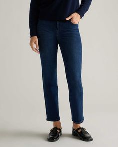 Cropped Straight Leg Jeans, High Rise Straight Jeans, Kick Flare Jeans, Kick Flares, Black Media, Quince, Stretch Jeans, Straight Jeans, Flare Jeans