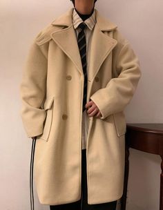 Men Peacoat Outfit, Peacoat Outfit, Long Coat Men, Overcoat Men, Work Fits, Wool Coats, Open When, Mens Winter Fashion, Cordial