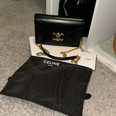 Brand New Never Worn Comes With Box, Dust Cover And Cards. No Flaws To Mention Beautiful Everyday Bag Or Remove The Strap For A Evening Clutch Celine Wallet On Chain, Celine Wallet, Wallet On Chain, Celine Bags, Celine Bag, Evening Clutch, Everyday Bag, Dust Cover, Chain Strap