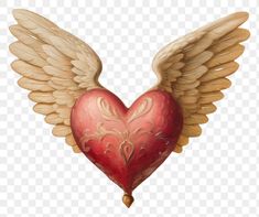 an angel heart with wings on a white background, hd png downloads and psd