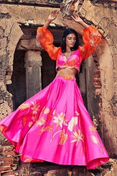 Shop for Archana Shah Pink Bemberg Silk Lehenga And Puff Sleeve Blouse Set for Women Online at Aza Fashions Fitted Sets With Embroidered Sleeves For Diwali, Pink Sets With Embroidered Sleeves For Wedding, Fitted Wedding Sets With Embroidered Sleeves, Fitted Wedding Set With Embroidered Sleeves, Fitted Sets With Embroidered Sleeves For Festive Season, Festive Wedding Lehenga With Embroidered Sleeves, Festive Fitted Set With Embroidered Sleeves, Fitted Festive Sets With Embroidered Sleeves, Festive Fitted Sets With Embroidered Sleeves