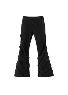 Vintage Black Flared Denim Trousers - these stylish and comfortable trousers feature a micro flared cut and distressing trim details. Made from a washed denim fabric, they offer front and back pockets and a slight stretch for a perfect fit. This unisex item is crafted from a blend of Spandex, cotton, and polyester. Available in sizes Small, Medium, Large, and Extra Large. Model (175cm) is wearing a size Medium. Size Chart: SIZE (CM) LENGTH WAIST BUTT SMALL 111 76 96 MEDIUM 114 80 100 LARGE 117 8 Stretch Flare Pants With Frayed Hem, Mid-rise Cotton Flares With Frayed Hem, Cotton Bottoms With Frayed And Flared Hem, Chic Stretch Flares With Frayed Hem, Trendy Cotton Flares With Frayed Hem, Stretch Jeans With Frayed Flared Hem, Casual Cotton Flares With Frayed Hem, Casual Flared Hem Jeans With Frayed Detail, Stretch Cotton Flare Jeans With Frayed Hem