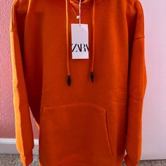 Zara Oversized Hoodie Size Small Brand New W/Tags Zara Sweater, Oversized Hoodie, Oversize Hoodie, Colorful Hoodies, Color Orange, Sweaters For Women, Zara, Size Small, Brand New