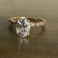 an engagement ring with a large diamond in the center