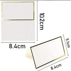 the size and width of a white square with gold trim