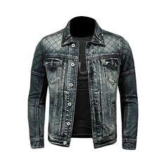 Introducing the must-have item for the 2024 Spring Collection our sanded biker men's denim jacket! This biker style jacket is the perfect combination of vintage and slim, giving you an edgy yet sophisticated look.Distinctive Features: Vintage Vibes: The sanded denim gives this jacket a vintage feel, making it a timeless addition to your wardrobe. Slim Fit: The slim fit of this jacket ensures a sleek and modern silhouette, perfect for any occasion. Biker Style: With its asymmetrical zip closure a Urban Denim Biker Jacket For Winter, Winter Denim Biker Jacket With Long Sleeves, Denim Biker Jacket With Long Sleeves For Winter, Denim Long Sleeve Biker Jacket With Pockets, Denim Long Sleeve Biker Jacket For Winter, Fitted Denim Biker Jacket For Streetwear, Fitted Biker Denim Jacket For Winter, Washed Long Sleeve Denim Jacket For Outdoor, Winter Long Sleeve Denim Biker Jacket