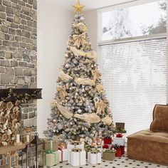 This Christmas tree is just what you need to add cheer and fuss-free upkeep to your home. This tree features lush green branches and a white snow-dusted effect that looks like freshly fallen snowflakes. Its frame keeps it standing tall, while its tree stand keeps it in place. Plus, it arrives pre-strung with clear lights that bring a bright ambiance to your living room or mudroom. Choose from an assortment of tree sizes that best suit your space. The Holiday Aisle® Size: 5' H | The Holiday Aisle Christmas Tree Decor With Ribbon, Christmas Tree Cluster, Christmas Tree Bedding, Frosted Christmas Tree, Fir Christmas Tree, Tree Themes, Spruce Tree, Lighted Ornaments, Christmas Greenery