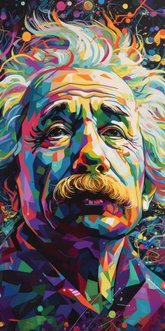 an image of albert on a colorful background