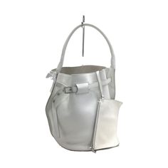 Celine Big Bag Bucket With Pouch Bucket Bag Leather White Handle: 42 / Depth: 20 / Height: 28 / Width: 20-28 Celine Big Bag, Big Bag, Celine Bags, Leather Bucket Bag, Big Bags, White Color, Bucket Bag, Color White, Bag Lady