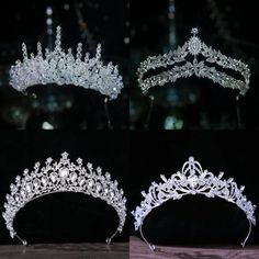 Luxury Diverse Silver Color Crystal Bridal Tiaras Crown Rhinestone Pageant Diadema Collares Headpieces Wedding Hair Accessories Crown For Wedding, Crystal Bridal Headpiece, Tiara Headpieces, Crystal Bridal Tiaras, Bridal Tiaras, Bridal Jewellery Design, Tiara Hairstyles, Rhinestone Tiara, Princess Tiara