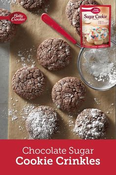 chocolate sugar cookies on a cutting board with the words 24 days of cookies