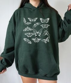 Moth Hoodie Cottagecore Bug Insecta Sweatshirt Lunar Moth - Etsy Airplane Gift Ideas, Moth Hoodie, Airplane Gifts, Bridal Gifts