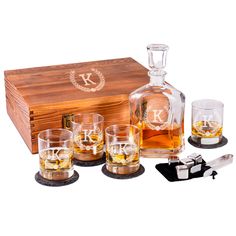 PRICES MAY VARY. RARE & UNIQUE GIFT IDEA - Imagine the expression on their face when they open a personalized whiskey decanter set… the stand-out gift that will never be forgotten! Perfect for​ any bourbon, whiskey, or scotch lover, this one of a kind personalized gift will be treasured for a lifetime. Great for your groomsmen, best man, and more... makes a great Father’s Day, Birthday, or housewarming gift! CUSTOMIZE YOURS - Want to give a great gift with a handmade touch? Your New Decanter Set Liquor Decanter Set, Personalized Whiskey Decanter Set, Personalized Decanter, Personalized Whiskey Decanter, Whisky Decanter, Whiskey Set, Whiskey Decanter Set, Whiskey Stones, Personalized Whiskey