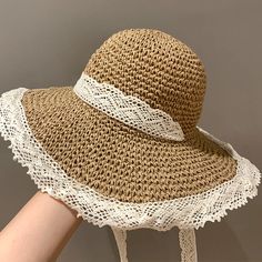 Parent Child Straw Hat ins Lace up Hollow Grass Knitted Hat Women's Summer outing Sun Protection Beach Beach Beach Sun Hat Lace Department Name: ADULT Applicable Scene: Travel Gender: WOMEN Feature: Sun Protection Applicable Season: Spring and Summer Item Type: Sun Hats Choice: yes Spring Beach Straw Cap, White Cap Straw Hat For Vacation, White Straw Cap For Vacation, Brown Crochet Hat For Summer, Beige Brimmed Crochet Hat For Warm Weather, Beige Lightweight Straw Hat, One Size, Brown Crochet Beach Cap, Beige Short Brim Hat For Beach Season, Beige Lightweight Straw Hat One Size