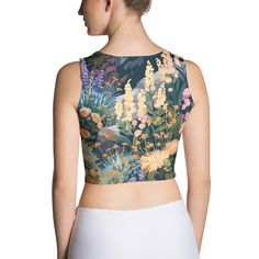 Look fabulous in an all-over printed, body-hugging crop top, now offering FREE SHIPPING to the US, Canada, EU, and UK! The artwork This artwork is an enchanting portrayal of Alpine flowers, set in a serene mountainous landscape. It captures a diverse array of wildflowers blooming amidst rocky terrains and dark, lush foliage. The painting features a rich palette of soft oranges, pinks, yellows, and purples, reflecting the delicate beauty and variety of flowers found in high-altitude regions. The Printed Multicolor Cropped Top, Multicolor Printed Cropped Top, Floral Print Stretch Cropped Top, Multicolor Printed Cropped Crop Top, Stretch Floral Print Cropped Top, Stretch Cropped Floral Print Crop Top, Fitted Multicolor Floral Print Crop Top, Multicolor Floral Print Crop Top, Fitted Cropped Floral Print Crop Top