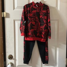 Ecko Unltd Two Piece Outfit Hoodie/Pants Red/Black New With Tags Size 6 Stock: Ncloset Red Sporty Tracksuit For Fall, Sporty Red Tracksuit For Fall, Sporty Red Fall Tracksuit, Casual Long Sleeve Tracksuit For Playwear, Hooded Tracksuit With Graphic Print For Winter, Red Hooded Tracksuit For Loungewear, Winter Hooded Tracksuit With Graphic Print, Red Cotton Tracksuit For Winter, Casual Red Tracksuit For Loungewear