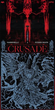 a movie poster for the film crusade with an image of a demon on it