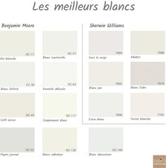 the different shades of white paint for walls and ceilings in various sizes, shapes and colors