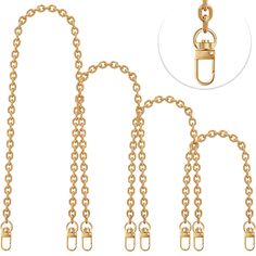 PRICES MAY VARY. Multi Size: The package contains 4 piece different size gold purse chain 15.7/23.6/31.5/47.2 inches, which can meet you different matching needs. Material: The shoulder chain straps are made of metal, durable and sturdy, not easy to break. Design: The bag chain with flat O-shaped design, which can make your bag look more attractive. Easy to use: These handbag chains with 2 snap hook buckles on both side make the replacement easier. Wide Application: Our O-shaped purse chain can Cheap Gold Box Bag With Adjustable Strap, Cheap Gold Box Bag With Detachable Strap, Trendy Bags With Gold Chain At Affordable Prices, Cheap Shoulder Bag With Gold Chain For Daily Use, Chic Cheap Shoulder Bag With Chain Strap, Cheap Trendy Chain Link Shoulder Bag, Cheap Gold Shoulder Bag For Daily Use, Cheap Everyday Chain Link Bags, Cheap Trendy Shoulder Bag With Chain Link