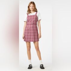 Princess Highway Sold At Modcloth Women’s Pink Checkered Dress Sleeveless Belted Style: Billy Check Pinafore Designed In Australia Mini Dress Plus Size Size 14 Polyester Blend Beautiful Thick Material New With Tags Tags: Clueless, 90’s Style, Pink, Barbiecore, Checkered, Gingham , Plaid, Girly Goth, Punk Approximate Measurements Pictured Non Smoking Home No Pets Always Open To Reasonable Offers *Wrapped With Paper To Reduce Environmental Footprint Remember To Bundle + Save I Have An Automatic Bu Casual Pink Fitted Suspender Dress, Casual Fitted Pink Suspender Dress, Casual Sleeveless Dress With Adjustable Straps, Casual Fitted Knee-length Suspender Dress, Fitted Sleeveless Vintage Suspender Dress, Fitted Pinafore Dress With Adjustable Straps, Casual Suspender Dress For Dress Down Occasions, Fitted Sleeveless Cotton Pinafore Dress, Fitted Sleeveless Pinafore Dress For Summer