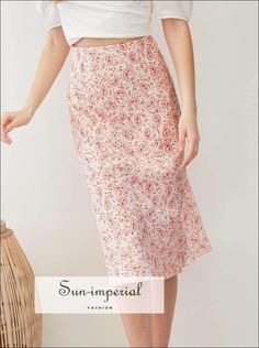 Vintage White Satin Pink Floral Print Maxi Skirt High Waist Skirt White Cotton Pencil Skirt For Summer, Non-stretch Casual Pencil Skirt For Summer, Non-stretch Summer Pencil Mini Skirt, Summer Knee-length Cotton Pencil Skirt, Non-stretch Summer Pencil Skirt, Cotton Lined Pencil Skirt For Summer, Non-stretch Pencil Skirt For Summer, Summer Cotton Midi Pencil Skirt, Cotton Midi Pencil Skirt For Summer