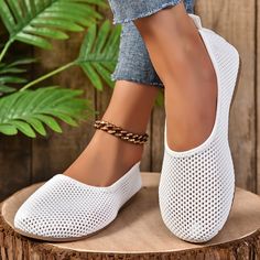 Material:FabricClosure:Slip-onToe Style:Round ToePatterned:Solid colorAll-season:All-seasonItem ID:UC115218 Mesh Flats, Flats For Women, Shoes Comfy, Slip On Flats, Flat Shoes, On Shoes, Slip On Shoes, Comfortable Shoes, Black Shoes