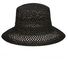 Top off your look with the breezy sophistication of this woven ventilated bucket hat that provides chic shade on sunny days. From San Diego Hat Co. Chic Straw Brimmed Bucket Hat, Chic Brimmed Straw Bucket Hat, Chic Woven Bucket Hat With Short Brim, Chic Straw Bucket Hat For Spring, Chic Straw Cloche Hat For Summer, Black Straw Bucket Hat For Spring, Chic Vacation Bucket Hat, Summer Hats With Open Weave And Flat Brim, Spring Brimmed Straw Hat With Open Weave