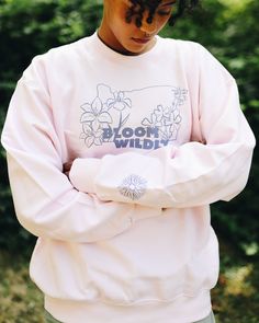 Part of our PNW Collection, our Bloom Wildly design captures the untamed beauty of Oregon's flourishing fauna. Details (Pale Pink): 10-ounce, 90/10 cotton/poly PrintPro® XP low pill, high stitch density fabric; 100% cotton face Tear-away label Spandex in neck, cuffs and waistband Coverseamed armholes and waistband Pale Pink Size Chart: S M L XL 2XL Shoulders 20 22 24 26 28 Body Length 28 29 30 31 32 Chest Width 21 23 25 27 29 Sleeve Length 24 24 24 23 1/2 23 Details (Hydrangea): Style is garment Spring Long Sleeve Botanical Sweatshirt, Spring Botanical Cotton Sweatshirt, Botanical Style Cotton Sweatshirt For Spring, Botanical Cotton Sweatshirt For Spring, Pink Hydrangea, The Untamed, Holiday Outfits, Pale Pink, Crewneck Sweatshirt