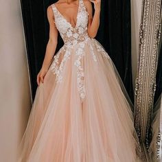 All Products · NarsBridal · Online Store Powered by Storenvy 파티 드레스, V Neck Prom Dresses, Tulle Evening Dress, Pink Formal Dresses, Pink Tulle, Tulle Prom Dress, Prom Dresses Lace, Evening Gowns Formal, Tulle Lace