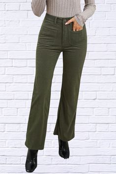 Elevate your style with our Pocketed High Waist Straight Leg Pants. The perfect combination of elegance and comfort, these pants feature a high waist and straight leg design, along with functional pockets. Step out in effortless sophistication and convenience. Material composition: 95% polyester, 5% elastane Care instructions: Machine wash cold. Tumble dry low. Imported Size US Waist Hip Inseam Bottom Length S 4 26.8 35 30.2 41.3 M 6/8 29.1 37.4 30.3 41.7 L 10/12 31.5 39.8 30.4 42.1 XL 14/16 34. High Waist Solid Color Khaki Pants, High Waist Solid Khaki Pants, High-waisted Solid Khaki Pants, Non-stretch Straight Leg Dress Pants, High Waist Khaki Bottoms For Fall, Fall Wide Leg Solid Color Dress Pants, Fall Season Wide Leg Solid Color Dress Pants, Wide Leg Solid Color Dress Pants For Fall, Fall Wide Leg Dress Pants In Solid Color