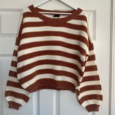 Super Cute, Cotton, Brand New, Tags On. Blank Paige Striped Sweater. Slightly Cropped. Hits Right Above Waist. Striped Fall Sweater, Vintage Striped Sweater, Sleeveless Sweater Cardigan, Striped Sweaters, Striped Knitted Sweater, History Professor, Retro Sweater, Matching Halloween, Waffle Knit Sweater