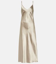 Clea Silk Satin Slip Dress in Beige - Joseph | Mytheresa Beige Silk Dress, Joseph Clothing, Silk Clothes, Guest Attire, Wedding Attire Guest, Silk Slip Dress, Satin Slip, Satin Slip Dress, Silk Slip