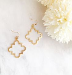 Excited to share this item from my #etsy shop: EMMIE Gold Quatrefoil Earrings, Gold Boho Earrings, Gold Statement Earrings, Gold Moroccan Earrings, Gold Dangle Earrings, Best Friend Gift #gold #floral #women #bohohippie #bohoearrings #minimalistearrings Hypoallergenic 14k Gold-filled Gold Earrings, Matte Gold Dangle Earrings Gift, Gold-tone 14k Gold Filled Earrings For Gift, Gold Hypoallergenic Dangle Plug Earrings, Gold 14k Gold-filled Earrings For Gift, 14k Gold Filled Earrings For Gifts, Dainty Gold Hypoallergenic Plug Earrings, Dainty Gold Pierced Earrings, Gold Hoop Earrings With French Hook For Gift