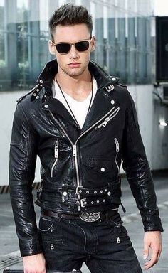 Hot Boys, Gays and Men Trendy Leather Jacket, Leather Jeans Men, Motorcycle Jacket Mens, Gay Fashion, Real Leather Jacket