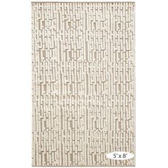 an area rug with white and brown lines on it, in front of a white background