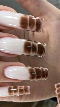 Cute Red Nails, Square Gel Nails, Nail Tip Designs, Purple Acrylic Nails, New Nails, Pearl Nails, Nails Only, Brown Nails