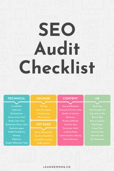 an image of a website's seo checklist