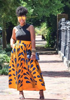 Ankara Maxi Skirt - Petals | African Print Skirt | Plus Size Available - Kayarize Ankara Maxi Skirt, African Print Skirt, African Fashion Modern, Ankara Style, African Print Dresses, African Men Fashion, African Print Fashion, African Wear, African Attire