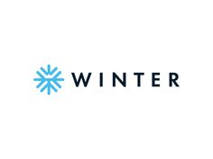 the winter logo is shown in blue and black, with snowflakes on it