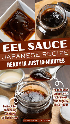 EEL SAUCE RECIPE Homemade Eel Sauce, Eel Sauce Recipe, Asian Sauce Recipes, Eel Sauce, Japanese Sauce, Homemade Sauce Recipes, Japanese Recipe, Asian Sauce, Recipe Sweet