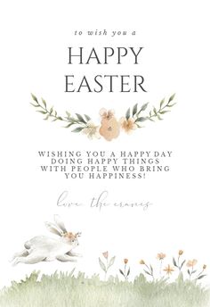 an easter card with the words happy easter