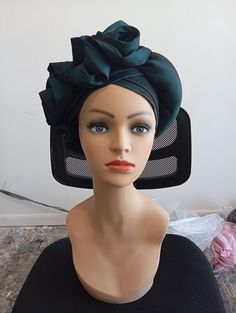 African autogele, ready to wear gele, African hat, traditional wedding hat... Already made head wear Made with African aso oke  Easy to wear  Velcro at the back to make it fit all head sizes Green Adjustable Headwrap For Party, Traditional Green Headpiece For Parties, Elegant Green Headwrap For Party, Green One Size Turban Headband, Fitted Green Headwrap Headband, Fitted Green Headband Headwrap, Green Bonnet One Size Fits Most, Green Bonnet, One Size Fits Most, Green Headpiece For Church