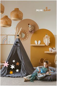 Enter a magical realm with MINICAMP's handcrafted Grey Fairy Teepee. Adorned with elegant rose tulle and whimsical pom-poms, it's the perfect setting for imaginative play, indoor adventures, or as a captivating feature in children's rooms. Hand-sewn in our Lithuanian workshop, this teepee inspires joy and creativity, making it an ideal birthday surprise, a cozy reading nook, or a magical addition to any garden exploration. Embrace the quality and let the adventures begin! Good Birthday Presents