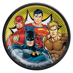 an image of batman and the flash friends paper plate