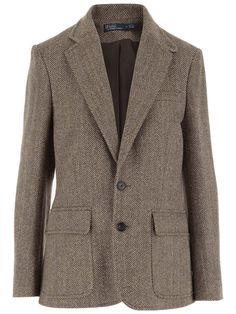 100% Calf Leather, 100% Viscose, 63% Linen, 24% Silk, 13% Wool Ralph Lauren Tweed, Ralph Lauren Linen, Designer Ralph Lauren, Herringbone Jacket, Ralph Lauren Blazer, Herringbone Blazer, Herringbone Tweed, Single Breasted Jacket, Ralph Lauren Womens